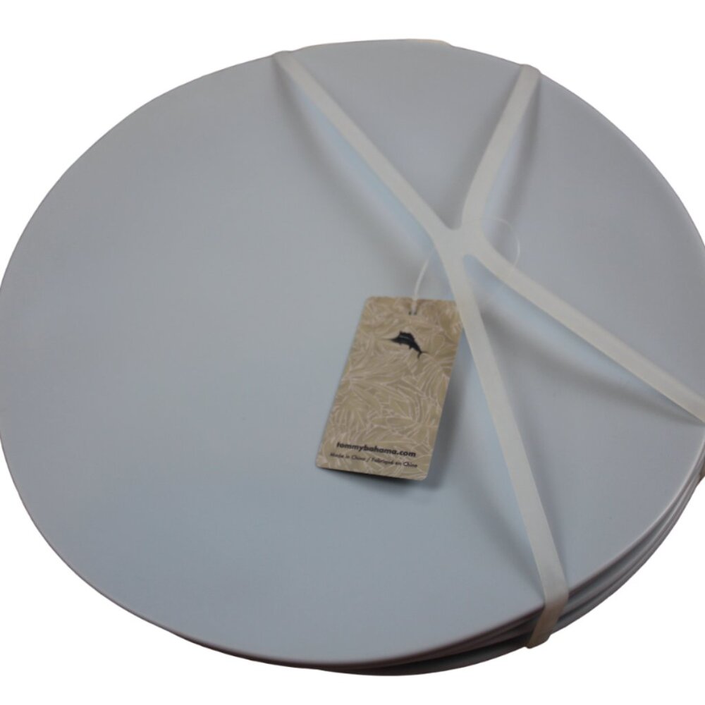 Tommy Bahama Melamine Dinner Plates Light Blue Set of 4 Pastel NWT